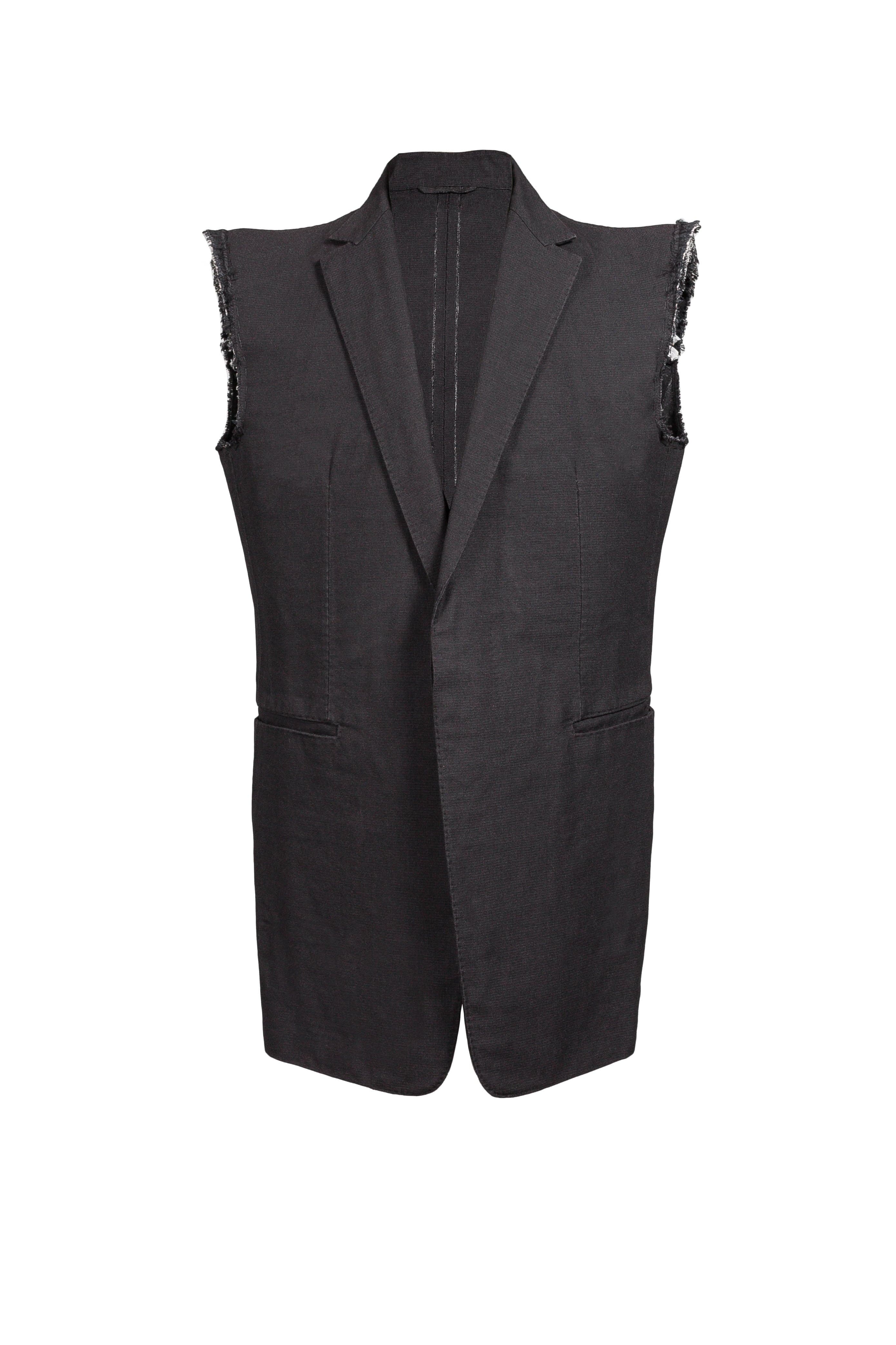 Stirred Unsleeved Unlined Chain Seam 1 Button Jacket