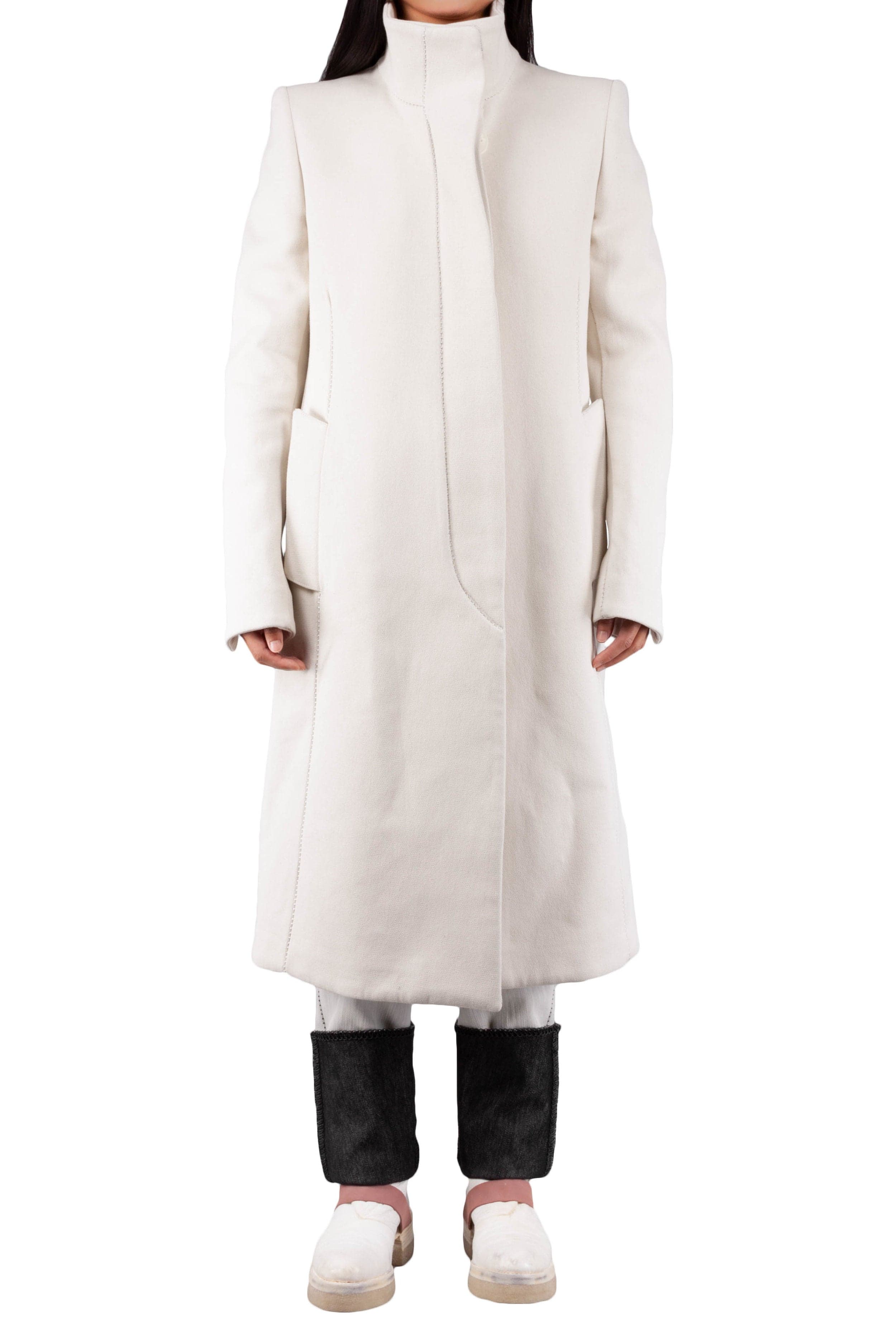 Unlined Overlock High Neck One Piece Dead End Coat