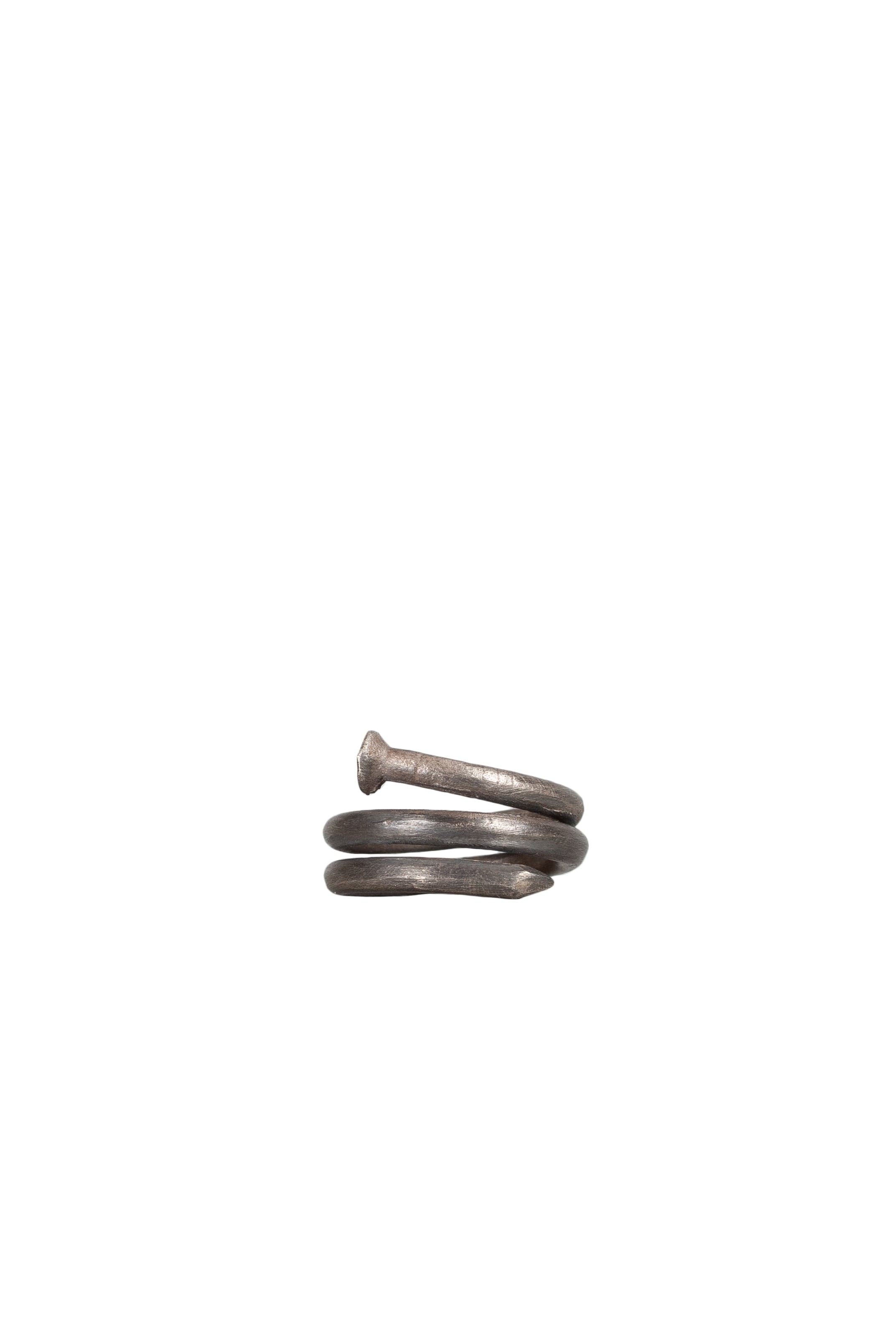 Spiral Nail Silver Ring