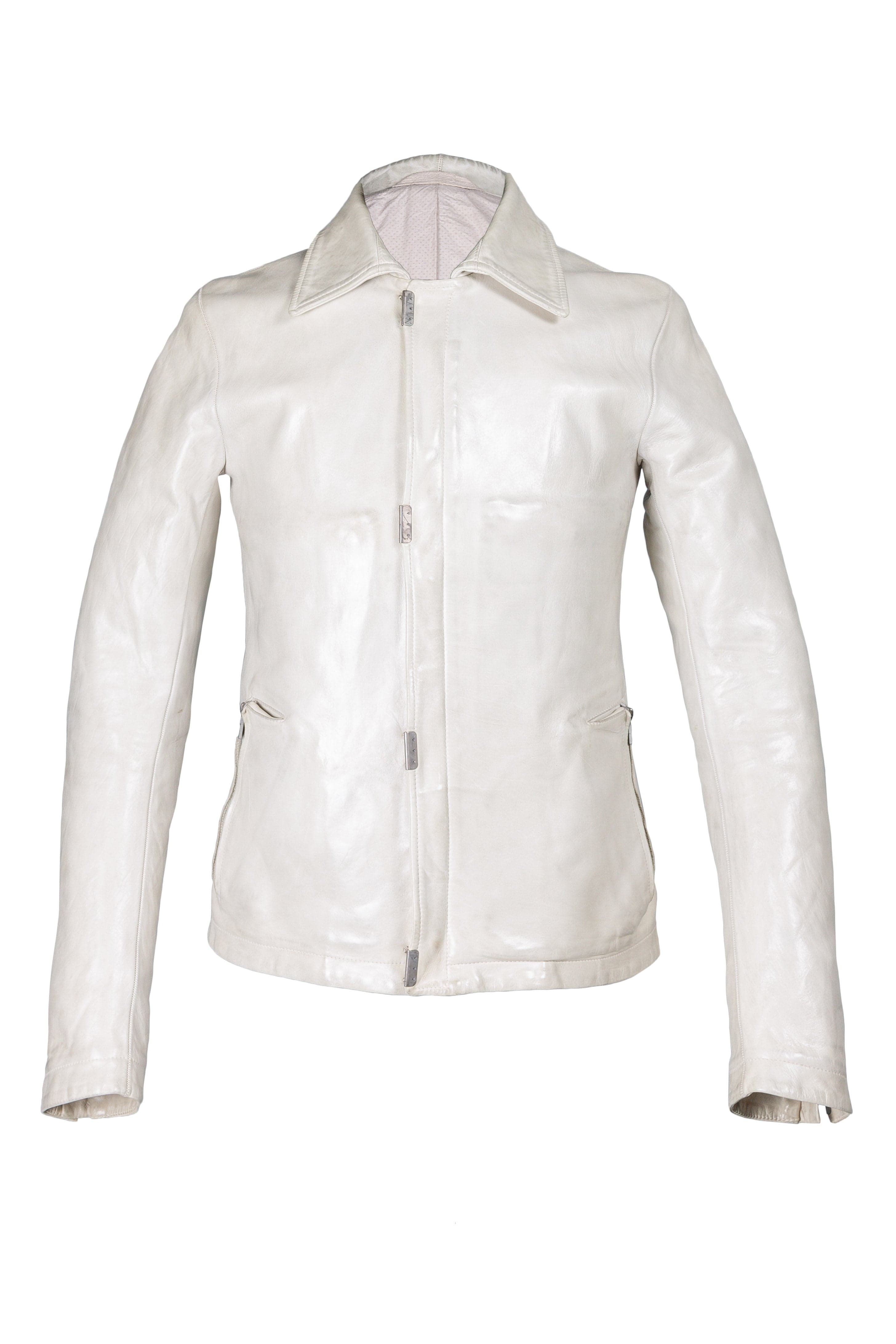 Object Dyed Lined Scarstiched Leather Jacket