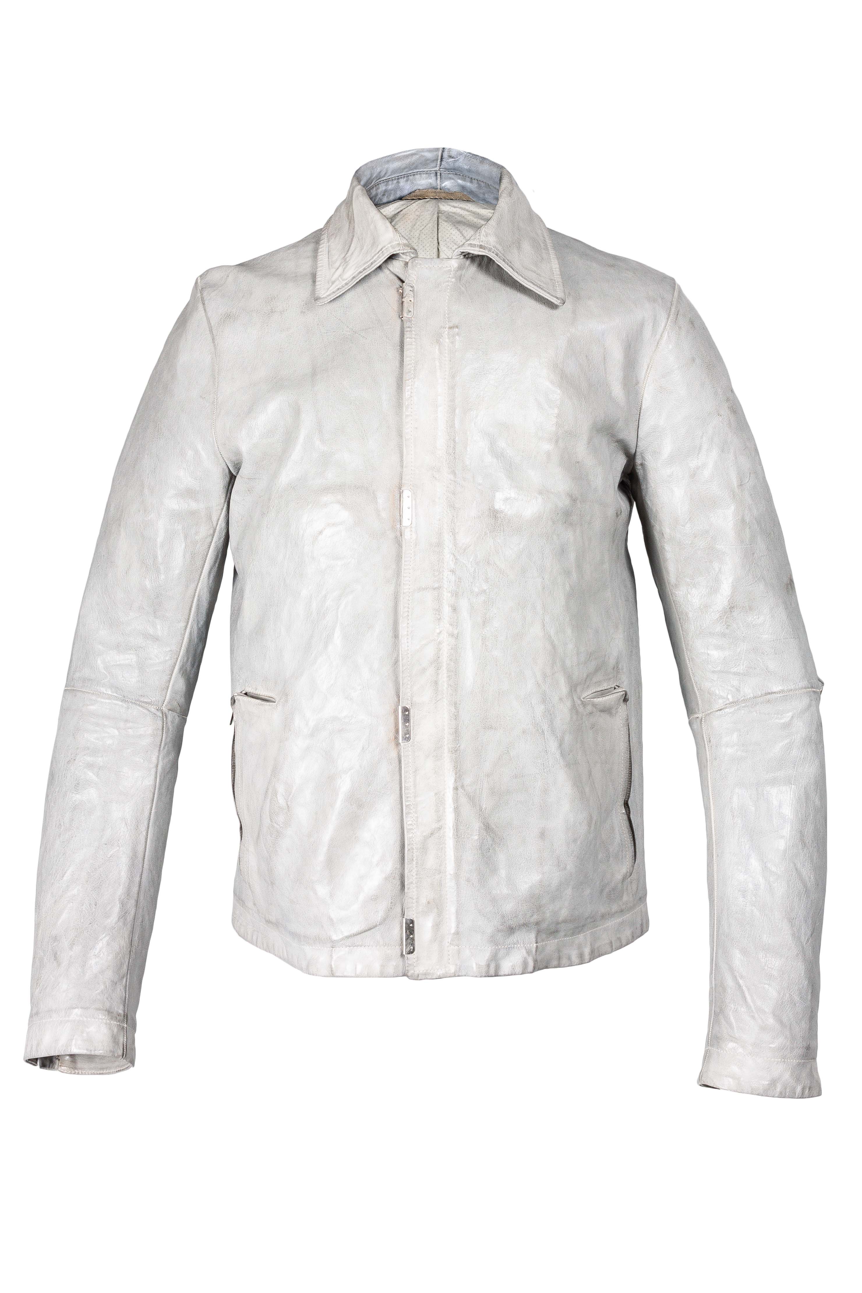 Object Dyed Lined Scarstitched Leather Jacket